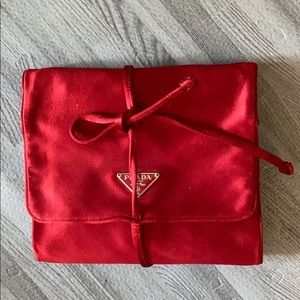 Prada authentic silk travel jewelry case